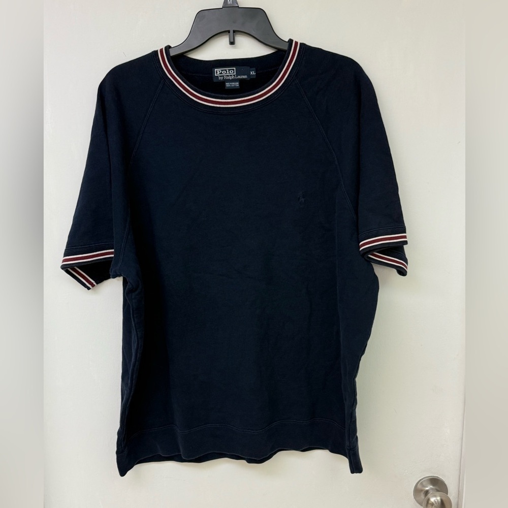 Polo by Ralph Lauren Navy Shirt with Red and White Trim Size XL